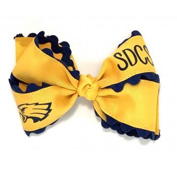 St. Dominic’s (Yellow Gold) / Navy Ric-Rac Bow - 7 Inch